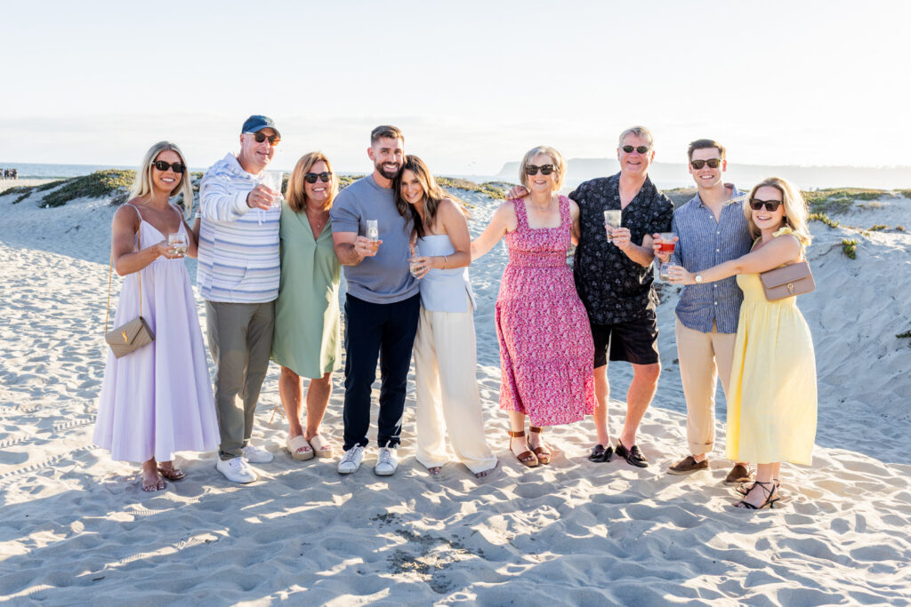Coronado Beach Proposal Photographer | CJ + Veronica's Surprise Family Reveal san diego proposal photographer 7